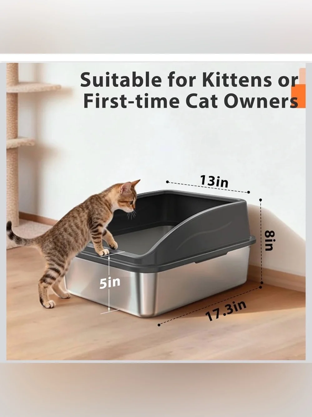 New Open Box High Sided, Low Entry Small Cats or Injured Cats | Bunny Litter Box